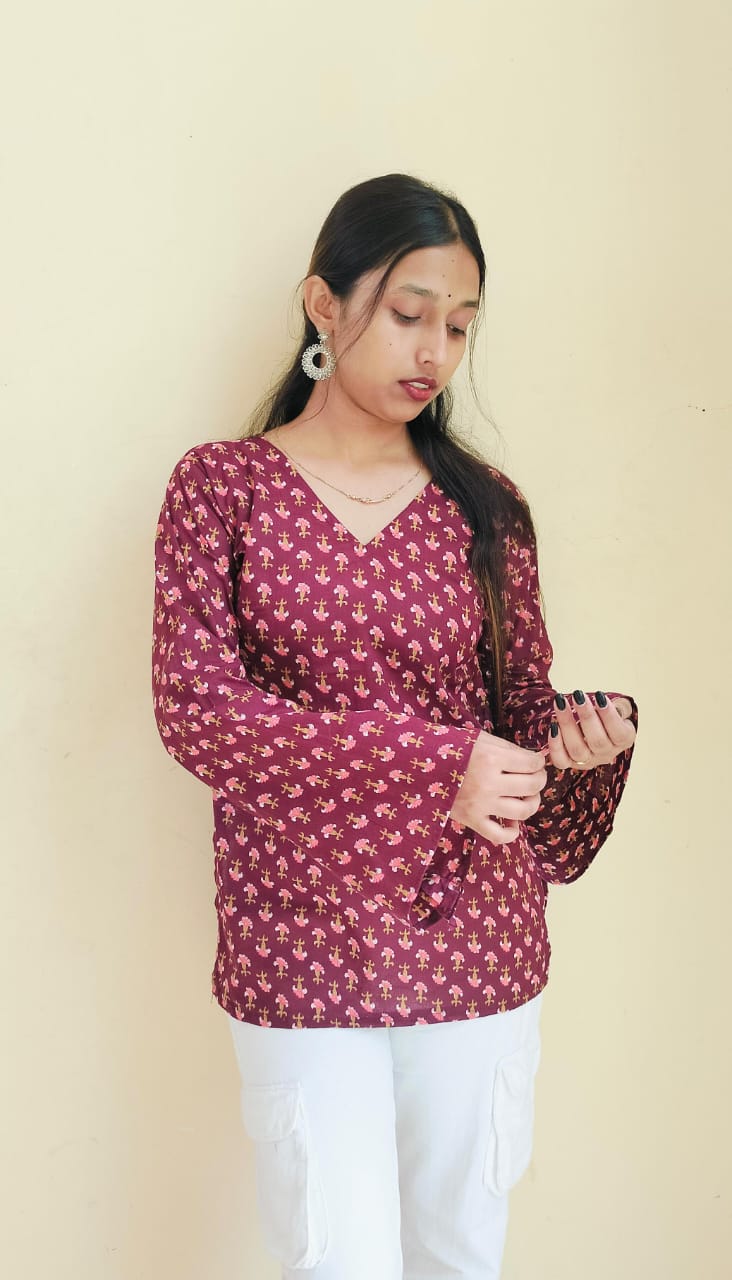 Balloon Sleeve Straight Kurti