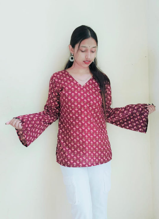 Balloon Sleeve Straight Kurti