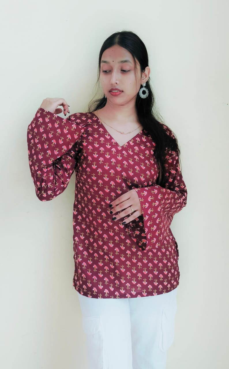 Balloon Sleeve Straight Kurti